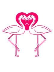 herz liebe verliebt pärchen 2 freunde team paar flamingo clipart comic cartoon vogel pink süß niedlich