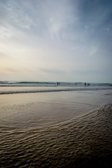 Tangier beach and waves and rocks