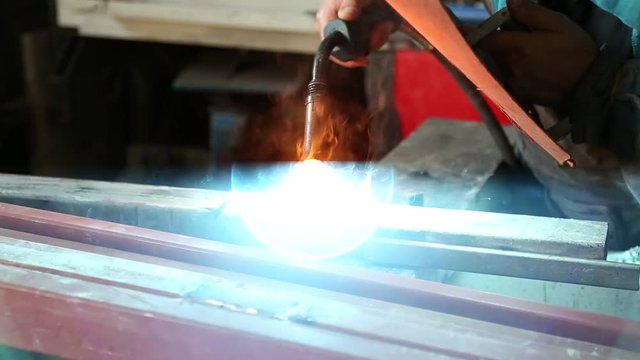 Iron Welding Spark in Metal Industry 