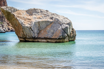 Houcima beach and waves and rocks