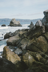 Rocks and the ocean in San Francisco Bay