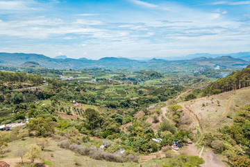 Fototapeta na wymiar Beautiful volcanic landscape near Tacambaro Magic Town in Michoacan, Mexico 
