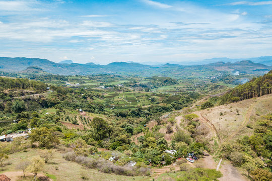 Beautiful volcanic landscape near Tacambaro Magic Town in Michoacan, Mexico 