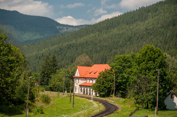 mountain valley railway station summer