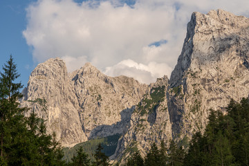 Fototapeta premium Wilder Kaiser vom Kaisertal aus gesehen