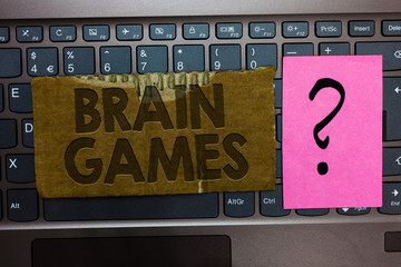 Word writing text Brain Games. Business concept for psychological tactic to manipulate or...
