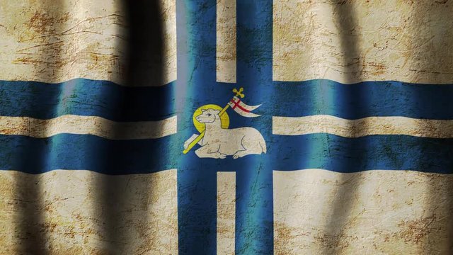 Preston vintage flag waving in the wind