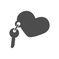 Key with heart tag. Vector illustration, EPS10