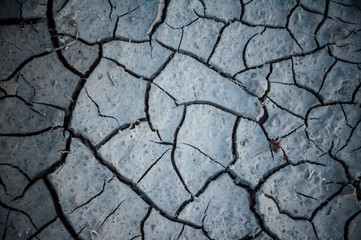 dry cracked earth without water on a hot summer