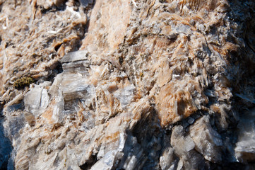 mountain stone on a hot summer
