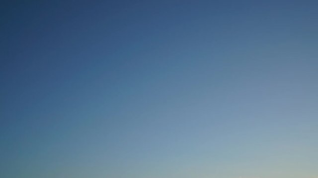 Tokyo,Japan-August 17, 2018: (time lapse)Moon, Venus and Jupiter at dusk