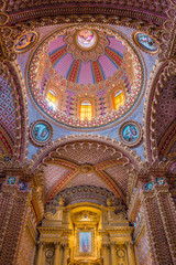 Fototapeta na wymiar Stunning and colorful Dome of San Diego temple in Morelia, Michoacan, Mexico