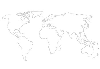 Fototapeta na wymiar Outlines World map