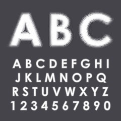 Halftone alphabet and numbers