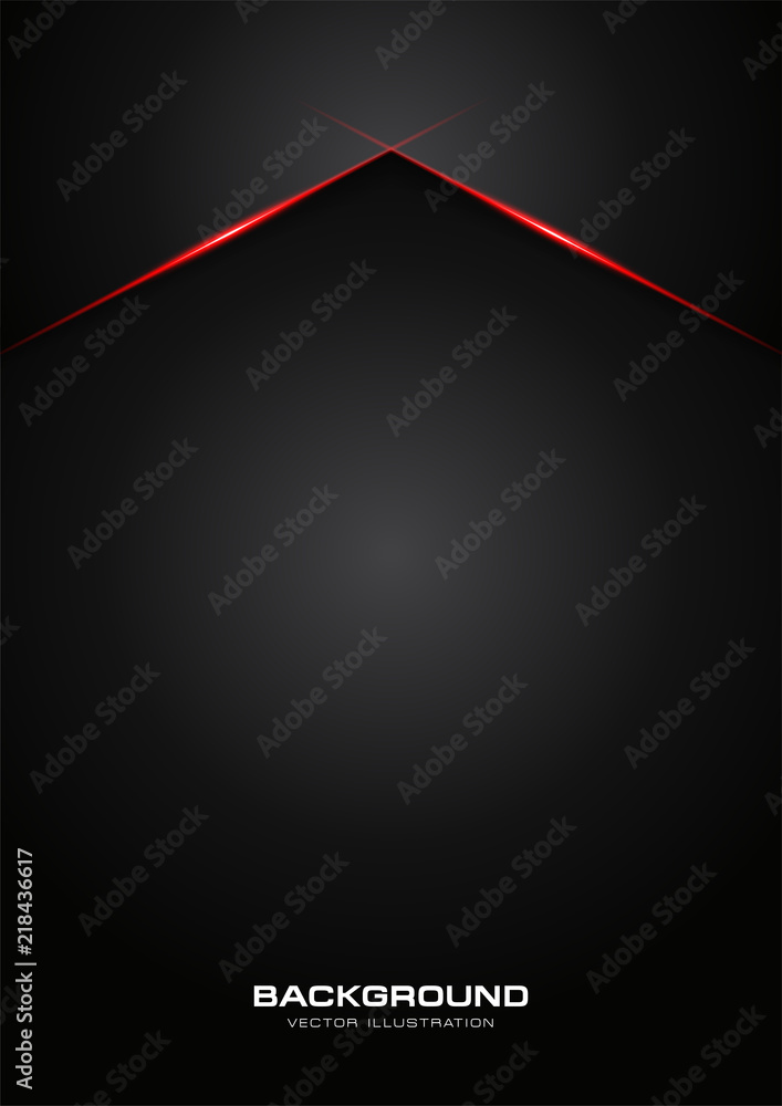 Poster abstract metallic red shiny color black frame layout modern tech design vector template background