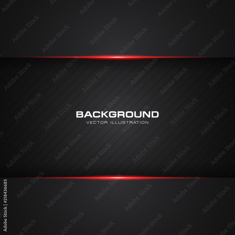 Poster abstract metallic red shiny color black frame layout modern tech design vector template background
