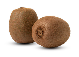 Green kiwi  isolated on white background. with clipping path