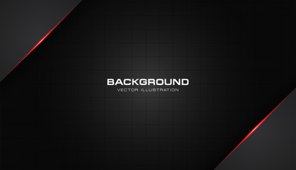 abstract metallic red shiny color black frame layout modern tech design vector template background