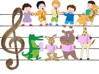 動物と子供たちのコンサート。