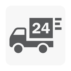 Truck delivery icon on white.