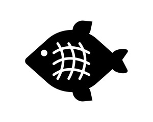 black Fish food image vector icon