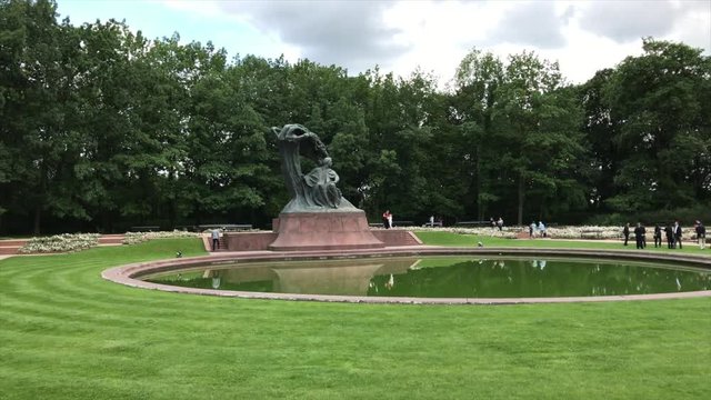 Frederic Chopin monument in Warsaw, Poland.