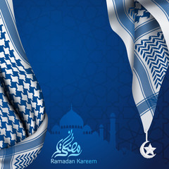 Ramadan Kareem greeting template - arabic scarf vector illustration