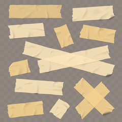 Adhesive paper tape with shadow isolated realisatic vector illustration