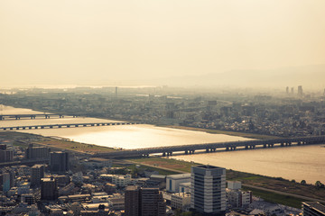 This is the view of Osaka city.
