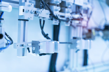 robotic pneumatic piston sucker unit on industrial machine,automation compressed air factory production