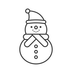 snowman outline icon, winter and Christmas theme