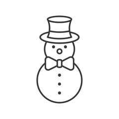 snowman outline icon, winter and Christmas theme