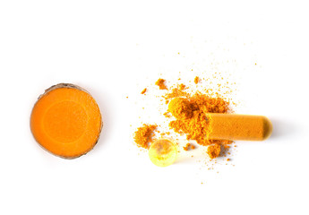 turmeric on white background