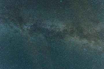 Long exposure of the night sky in Israel showing many stars constellations
