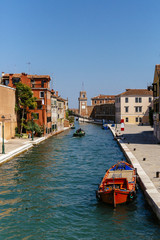 Fototapeta na wymiar Canal Leading to the Arsenal of Venice, Italy