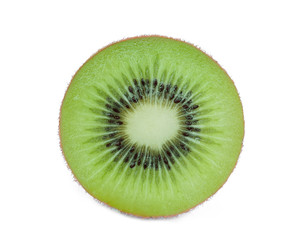 half cut kiwi fruit isolated on white background