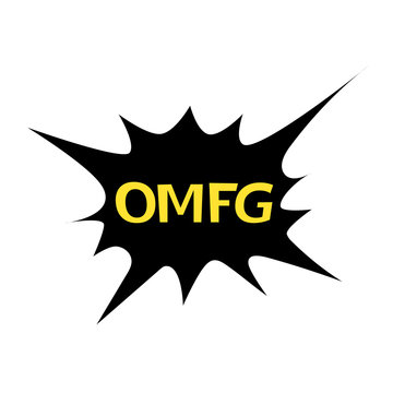 Bright vector Battle speech bubble OMFG. Colorful emotional icon isolated on white background. Comic and cartoon style.