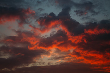 Red clouds of sunset