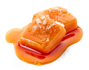 melted caramel with salt