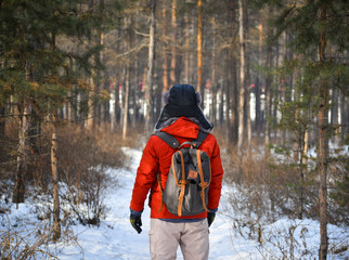 People walking at deep forest in winter © Phuong