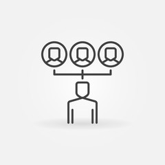 Outsourcing outline vector icon or sign