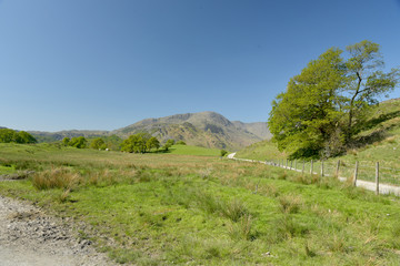 Fototapeta na wymiar View across Little Langdale to Wetherlam, Lake District