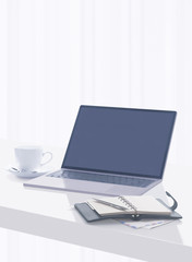 Fototapeta premium computer and notebook