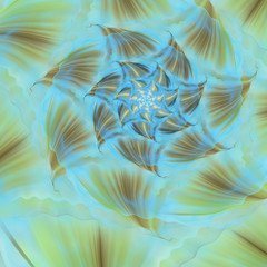 Fototapeta premium Abstract exotic flower. Close-up view. Fantasy fractal design. Psychedelic digital art. 3D rendering.