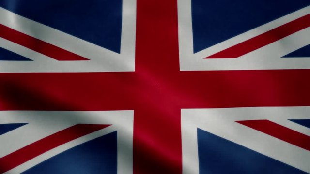 Flag of United Kingdom, slow motion waving. Looping animation. Ideal for sport events, led screen, international competitions, motion graphics etc