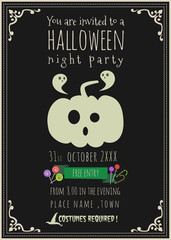 Happy halloween party invitation card.