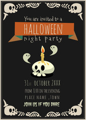 Happy halloween party invitation card.