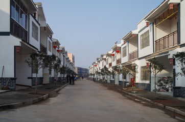 Rows of Houses on Both Sides of a Wide Street