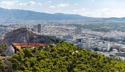 Athens, Greece. Lycabettus open air theatre and city general view