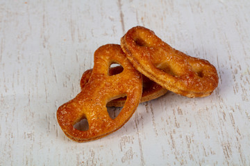 Appetizing salty pretzels